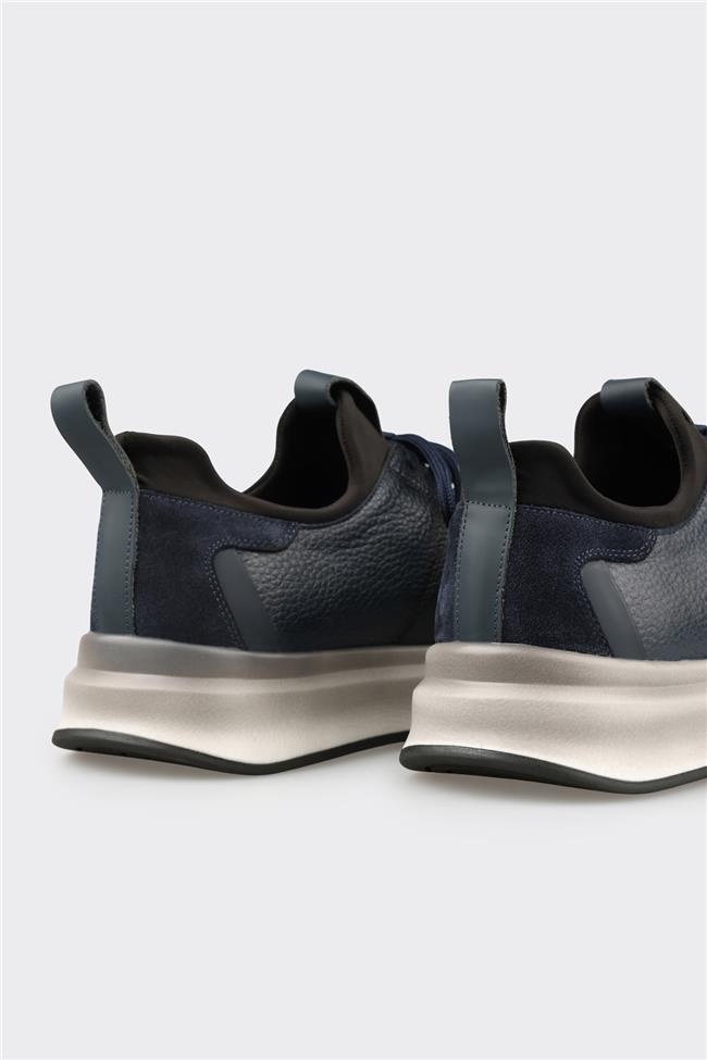 Lacivert Deri Erkek Spor Ayakkabı