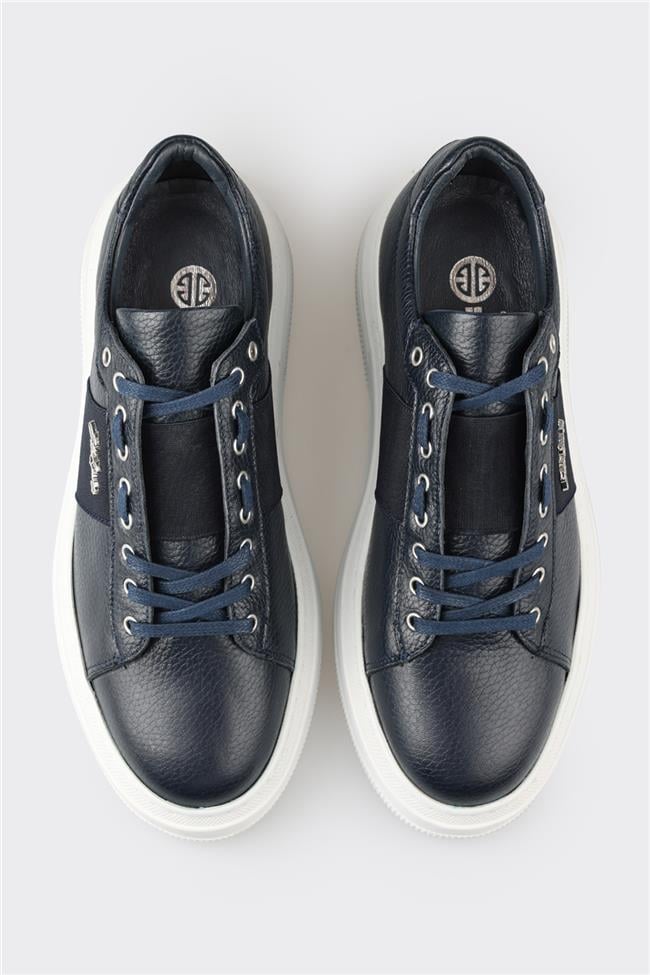 Lacivert Deri Erkek Spor Ayakkabı