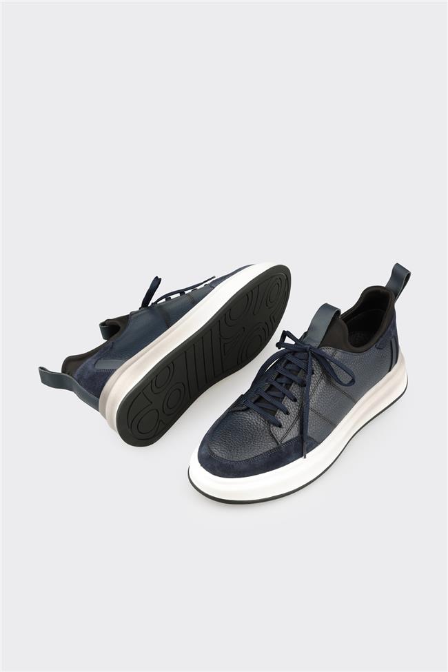 Lacivert Deri Erkek Spor Ayakkabı