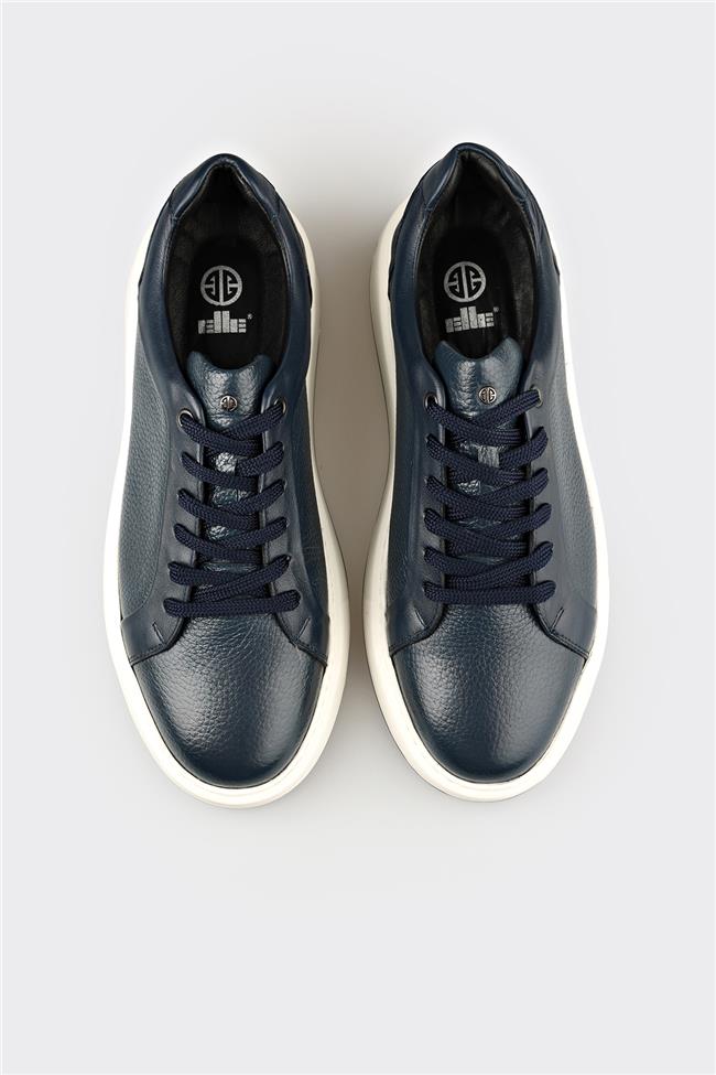 Lacivert Deri Erkek Spor Ayakkabı