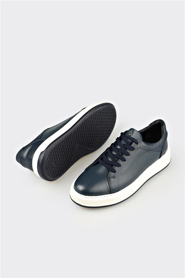Lacivert Deri Erkek Spor Ayakkabı