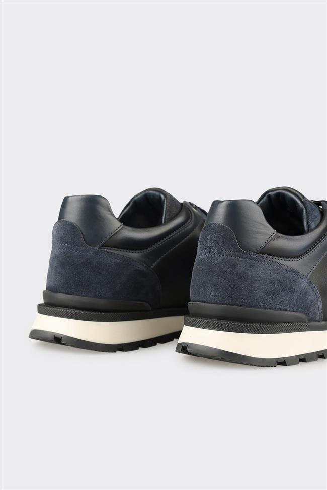 Lacivert Deri Erkek Spor Ayakkabı