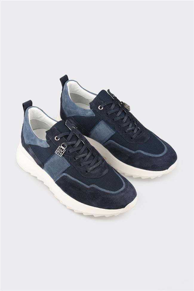 Lacivert Deri Erkek Spor Ayakkabı