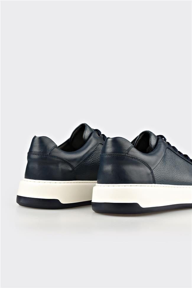 Lacivert Deri Erkek Spor Ayakkabı