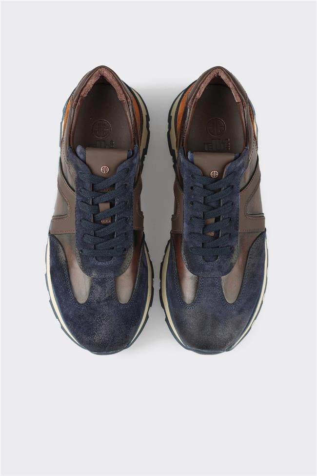 Lacivert Deri Erkek Spor Ayakkabı