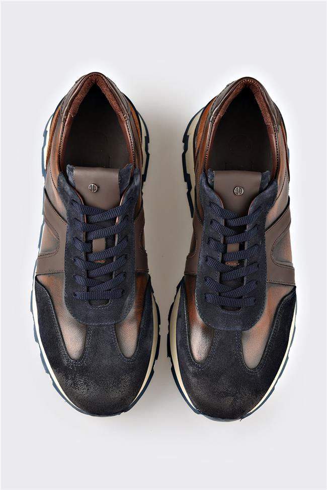 Lacivert Deri Erkek Spor Ayakkabı