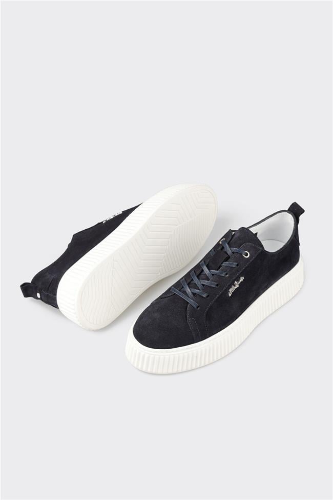 Lacivert Deri Erkek Spor Ayakkabı