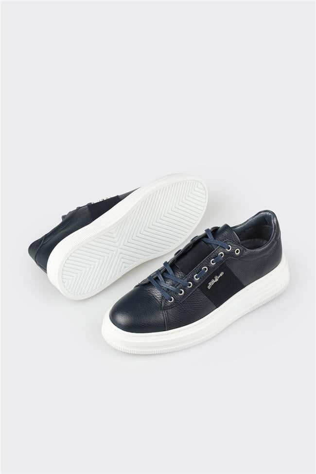 Lacivert Deri Erkek Spor Ayakkabı