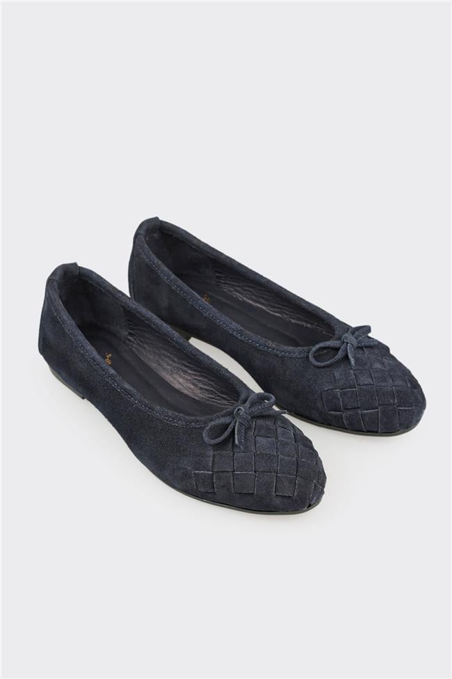 Lacivert Deri Kadın Günlük Ayakkabı