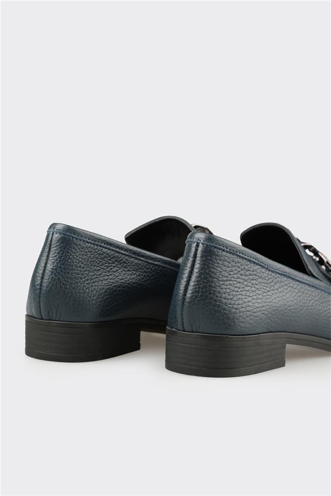 Lacivert Deri Kadın Günlük Ayakkabı