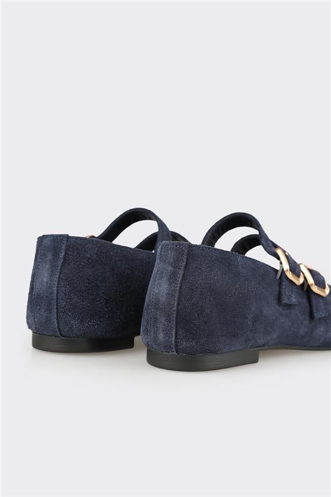 Lacivert Deri Kadın Günlük Ayakkabı