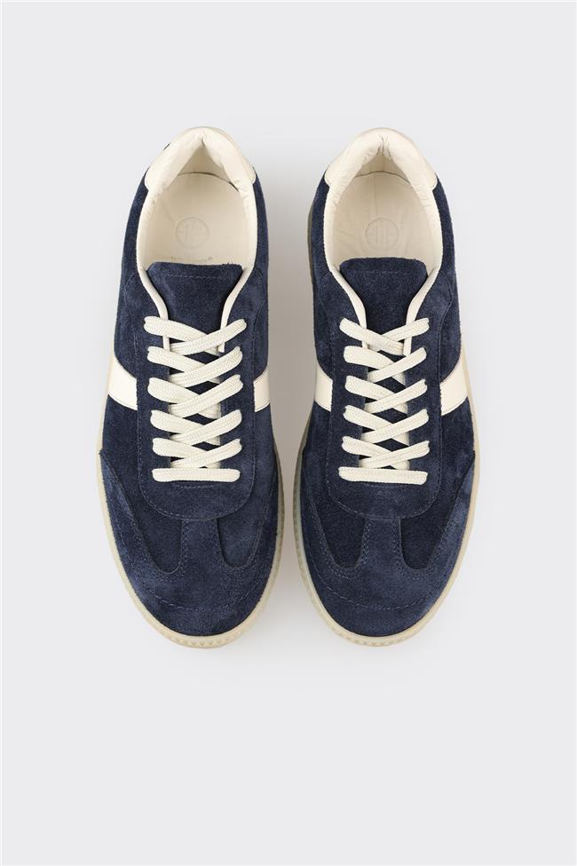 Lacivert Deri Kadın Spor Ayakkabı