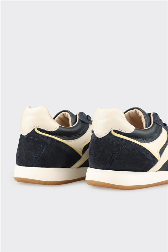 Lacivert Deri Kadın Spor Ayakkabı