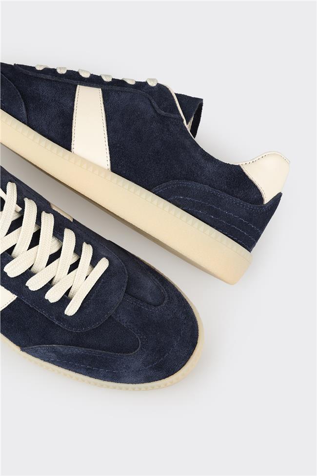 Lacivert Deri Kadın Spor Ayakkabı