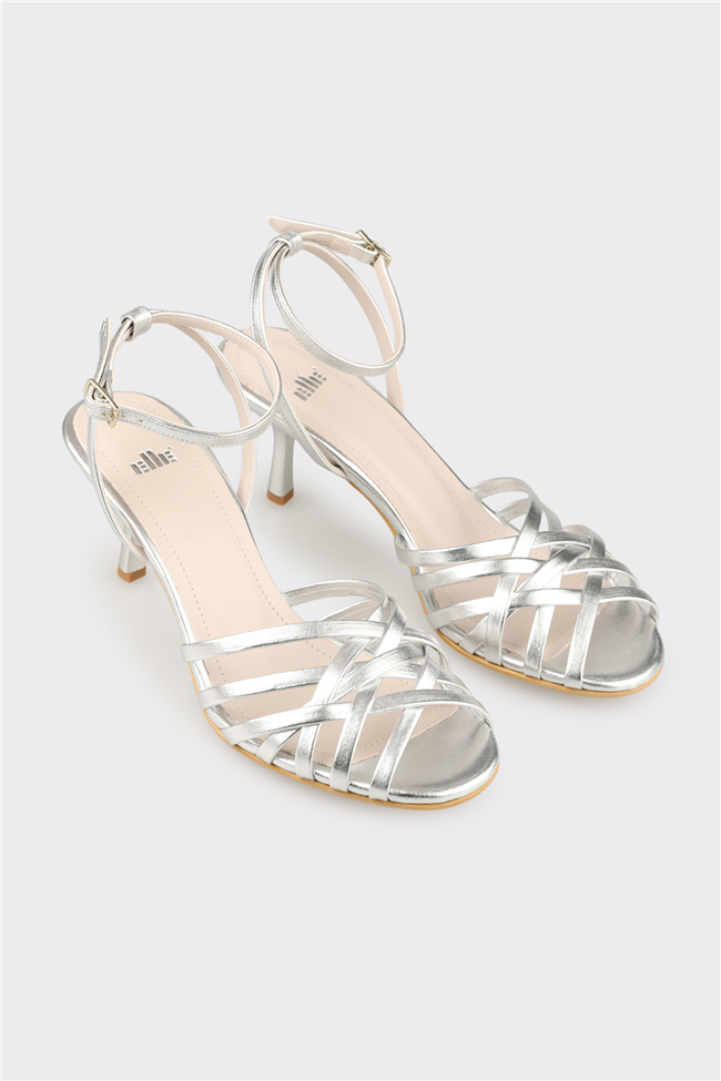 Lame Kadın Orta Topuk Sandalet