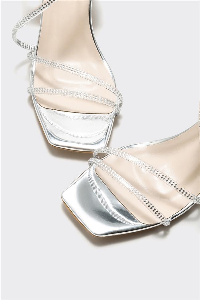 Lame Kadın Topuklu Sandalet