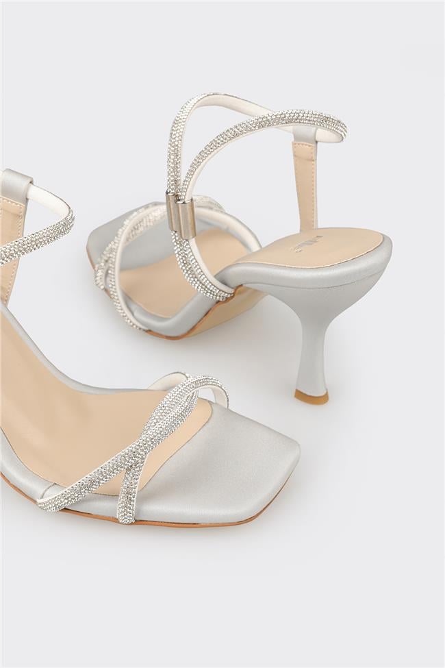 Lame Kadın Topuklu Sandalet