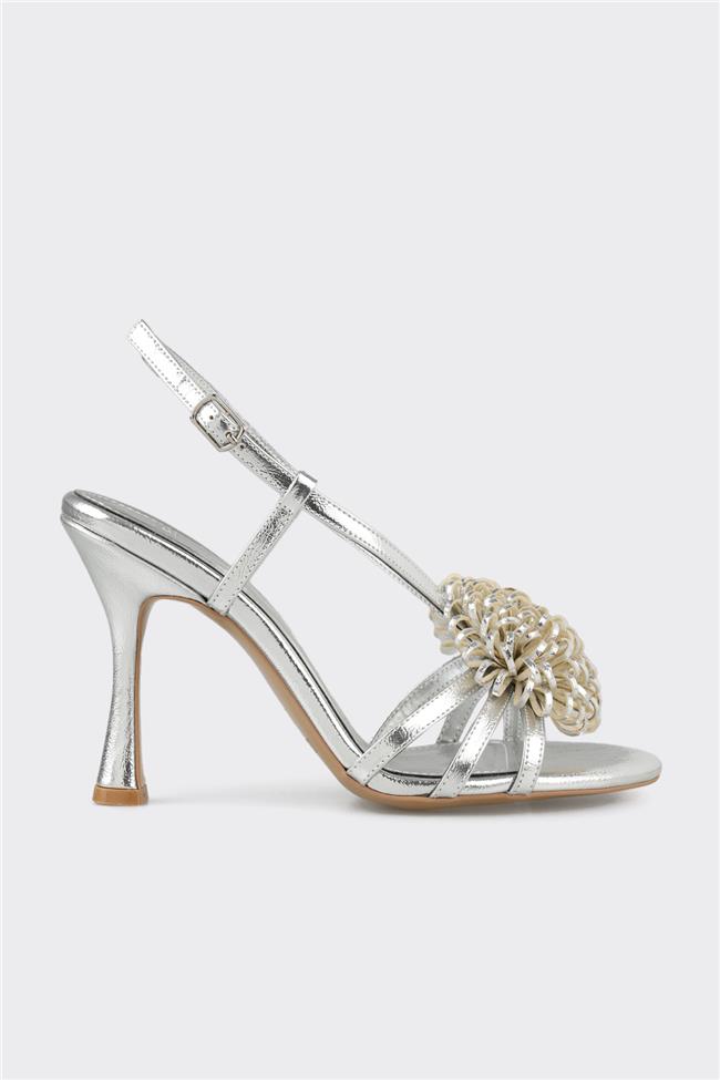 Lame Kadın Topuklu Sandalet