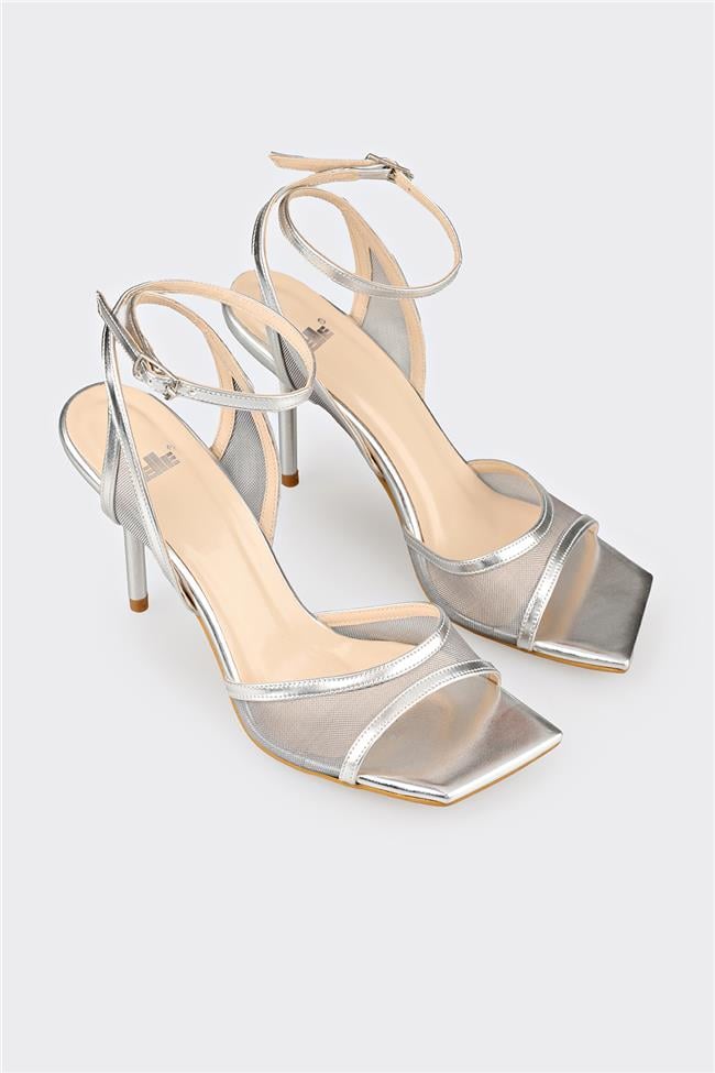 Lame Kadın Topuklu Sandalet