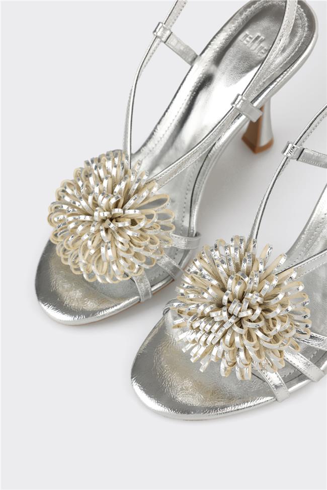 Lame Kadın Topuklu Sandalet