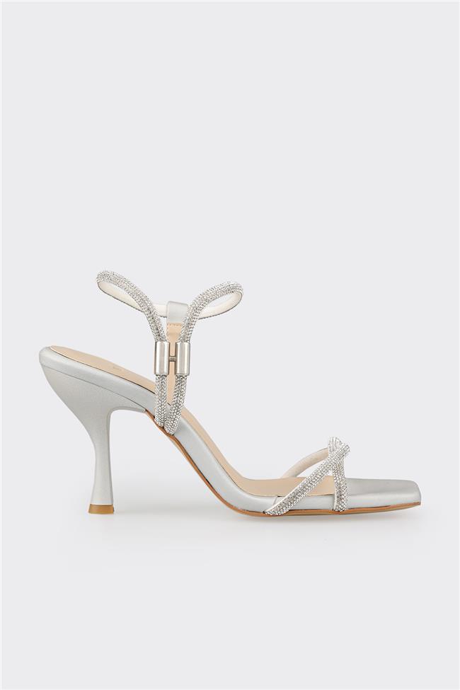 Lame Kadın Topuklu Sandalet