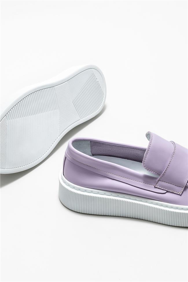 Lila Deri Erkek Loafer
