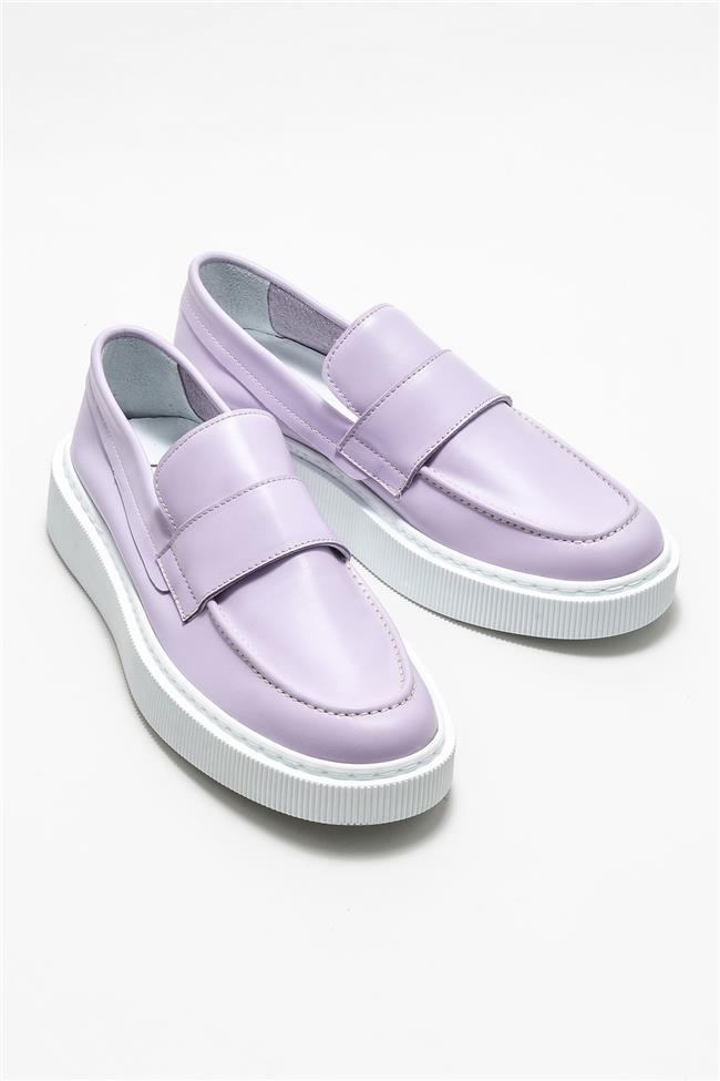 Lila Deri Erkek Loafer