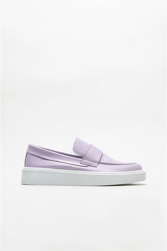 Lila Deri Erkek Loafer