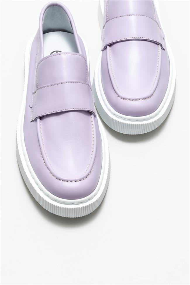 Lila Deri Erkek Loafer