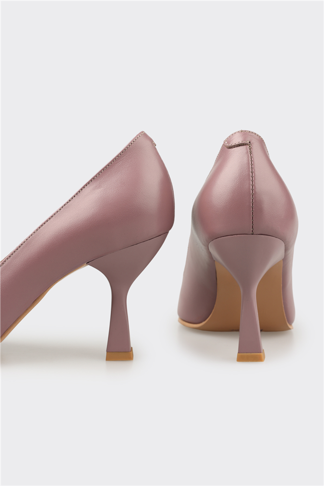 Lila Deri Kadın Stiletto