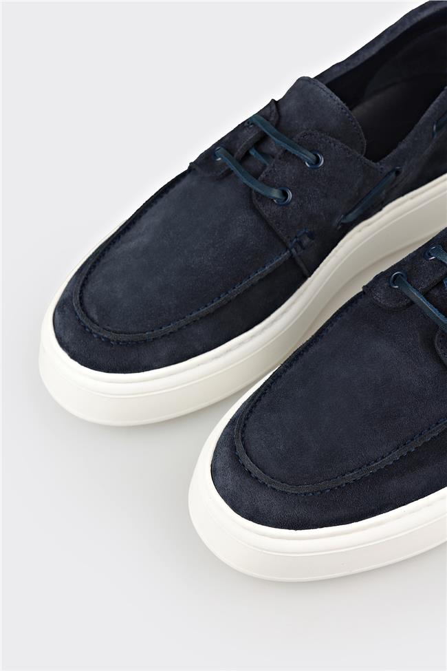 Mavi Deri Erkek Günlük Ayakkabı