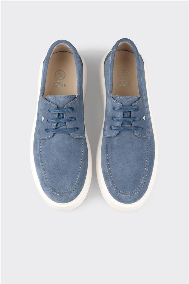 Mavi Deri Erkek Günlük Ayakkabı