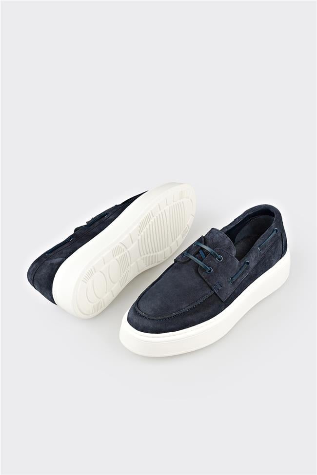 Mavi Deri Erkek Günlük Ayakkabı