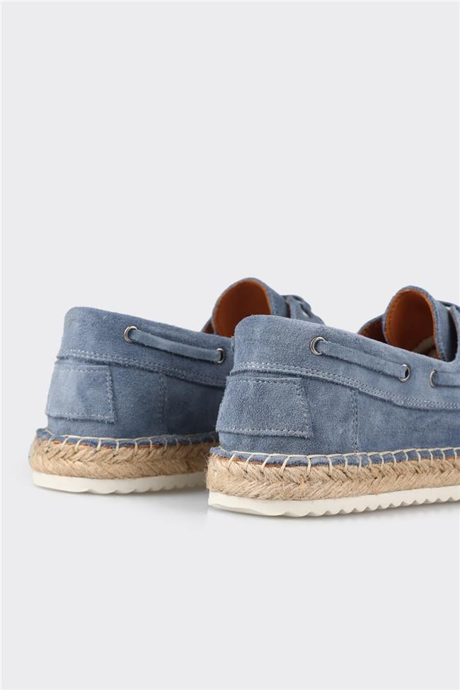 Mavi Deri Erkek Günlük Ayakkabı