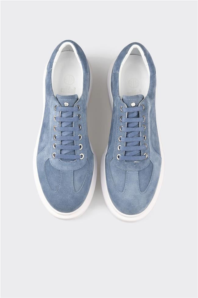 Mavi Deri Erkek Spor Ayakkabı