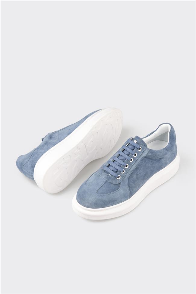 Mavi Deri Erkek Spor Ayakkabı