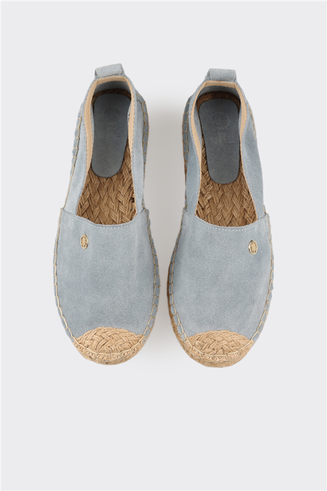 Mavi Deri Kadın Espadril