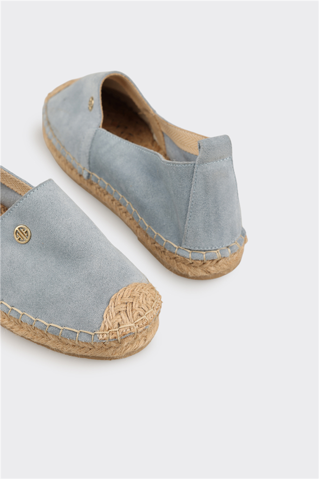 Mavi Deri Kadın Espadril