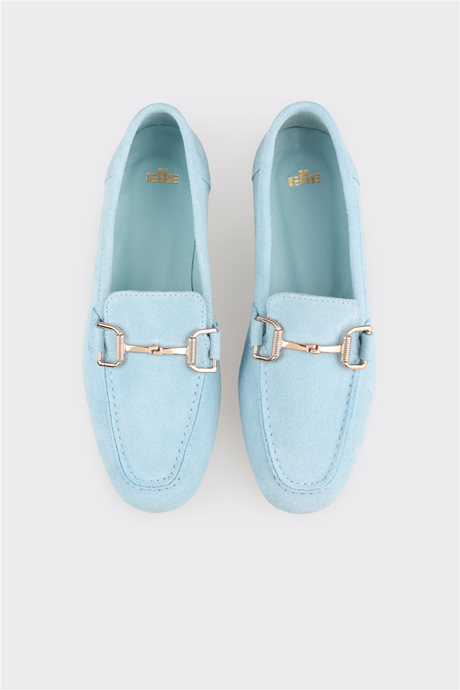 Mavi Deri Kadın Günlük Ayakkabı