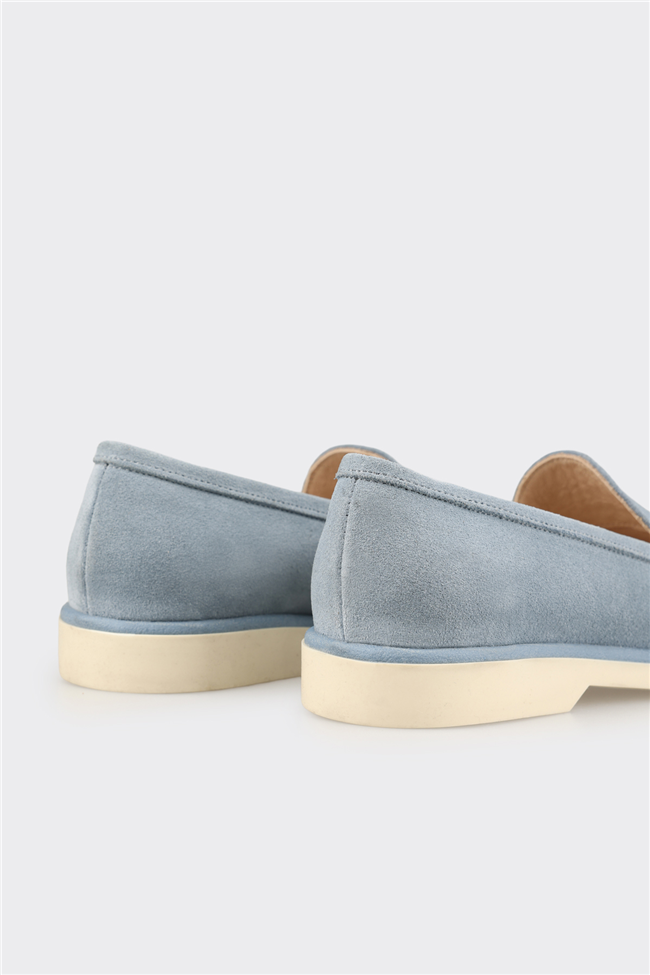 Mavi Deri Kadın Günlük Ayakkabı