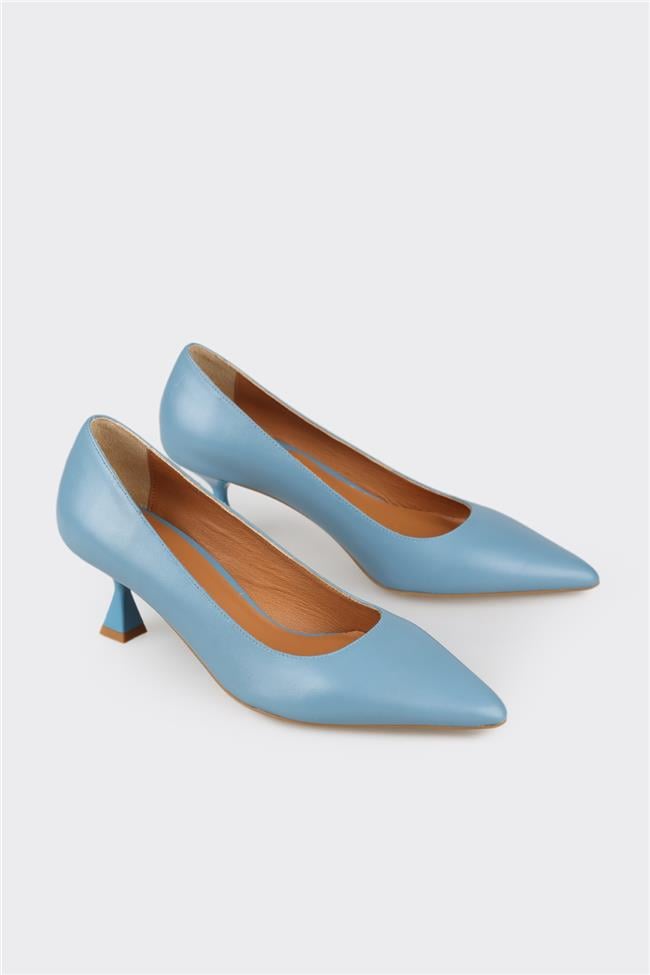 Mavi Deri Kadın Stiletto