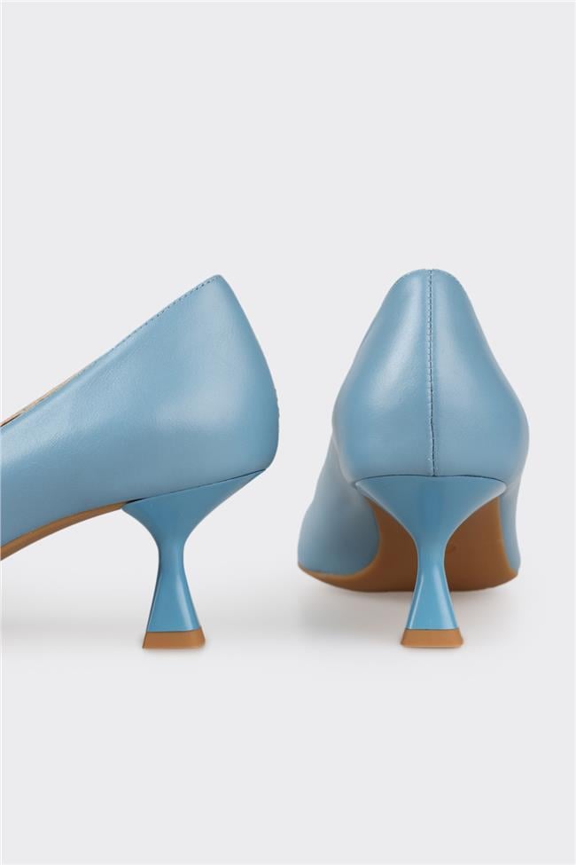 Mavi Deri Kadın Stiletto