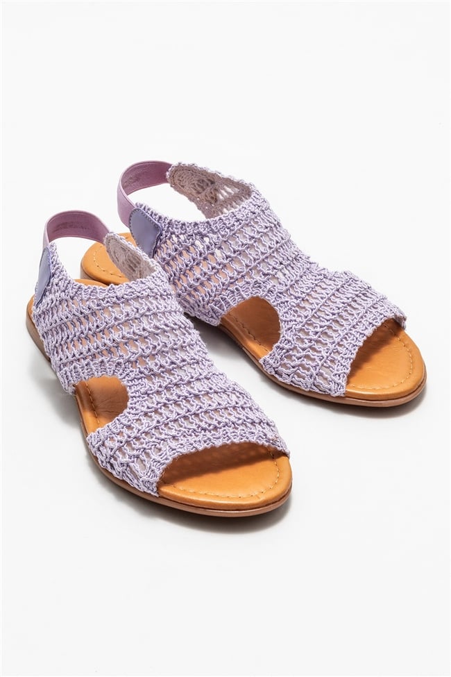 Mor Kadın Düz Sandalet