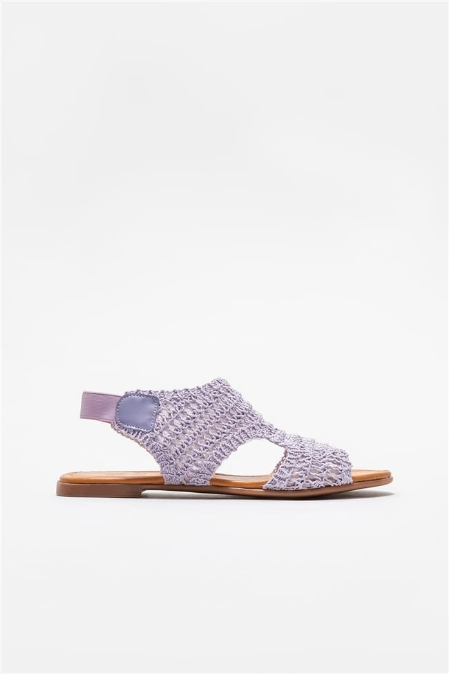 Mor Kadın Düz Sandalet
