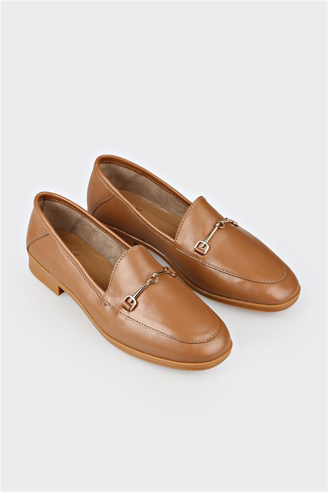 Naturel Deri Kadın Günlük Ayakkabı