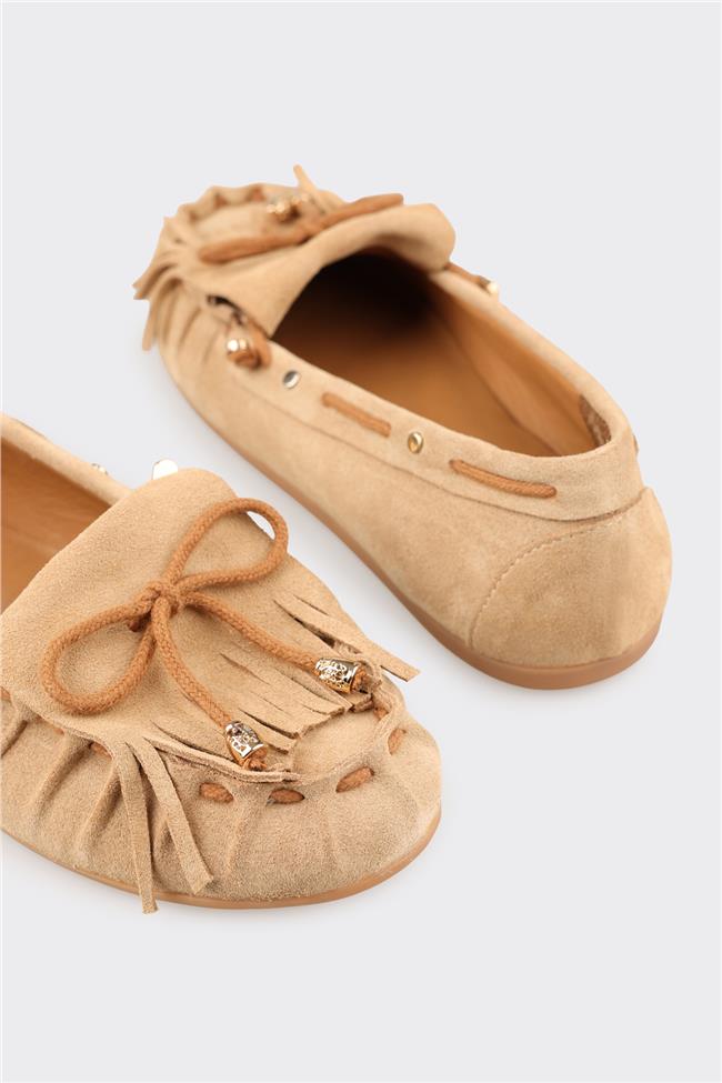 Naturel Deri Kadın Günlük Ayakkabı