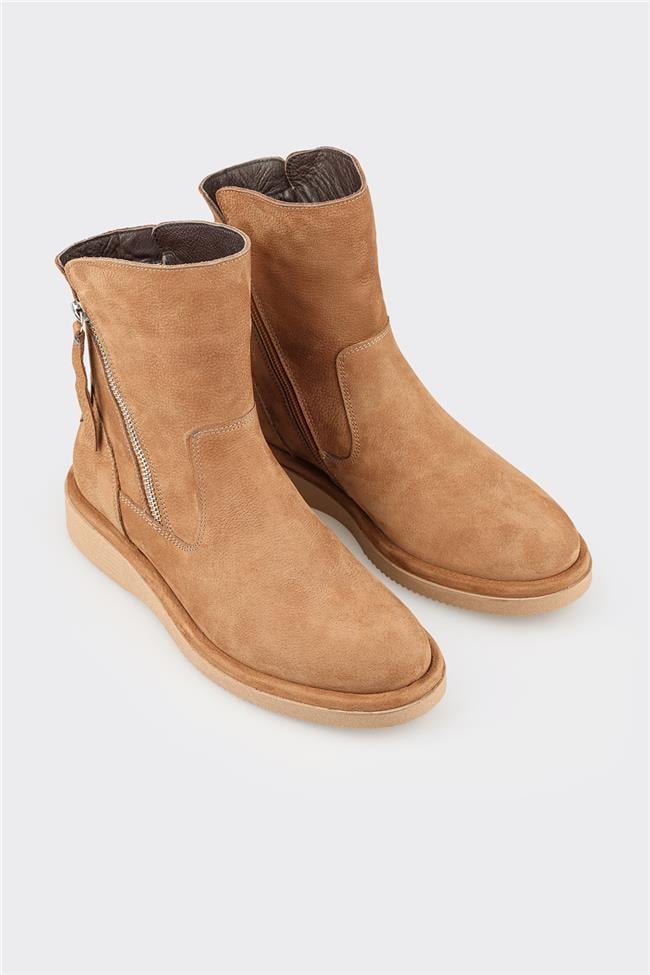 Naturel Deri Kadın Günlük Spor Bot