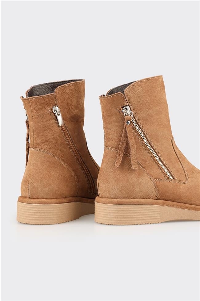 Naturel Deri Kadın Günlük Spor Bot