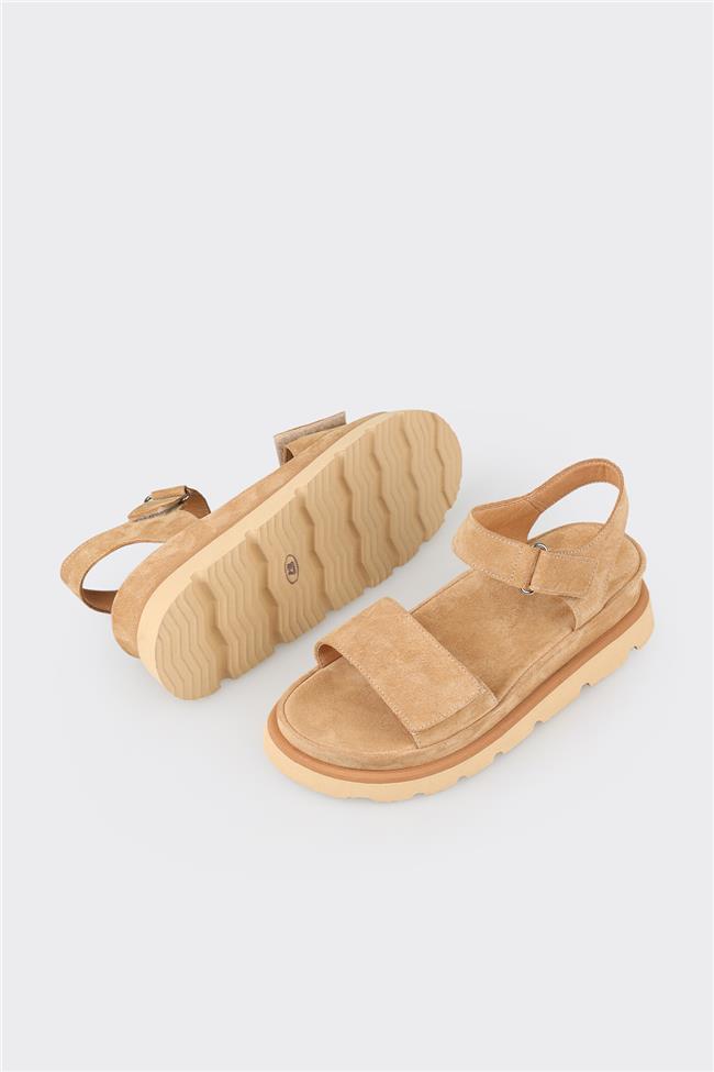 Naturel Deri Kadın Sandalet