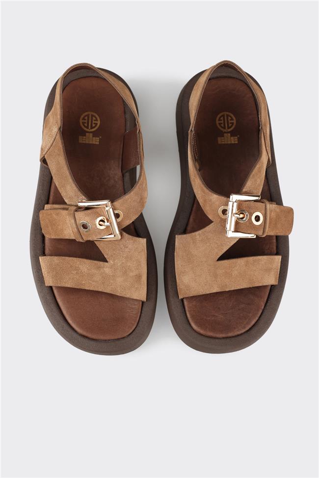 Naturel Deri Kadın Sandalet